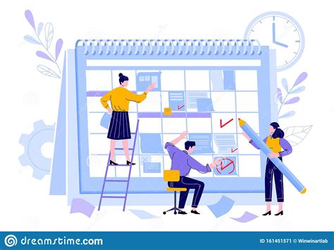 Managers Team Organize Project Calendar Professional Manager Workers