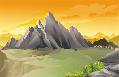 Drawn Beautiful Landscapes Vector Material 01 Vector Scenery Free