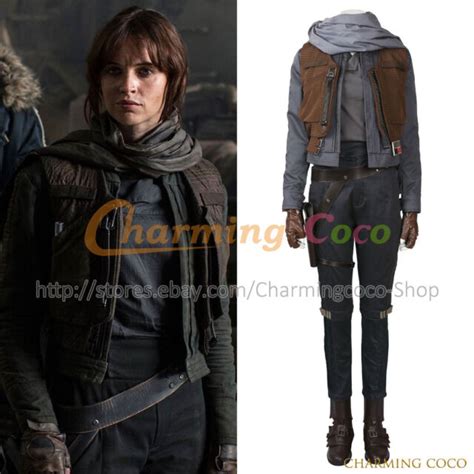 Star Wars Rogue One Jyn Erso Cosplay Costume Uniform Outfit Party Fancy