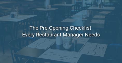 The Pre Opening Restaurant Checklist Every Manager Needs The Loop By