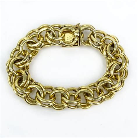 Sold At Auction Vintage Heavy 14 Karat Yellow Gold Charm Bracelet