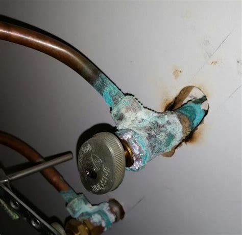 I am not sure what to make of it. Green corrosion.....bathroom water line - DoItYourself.com ...