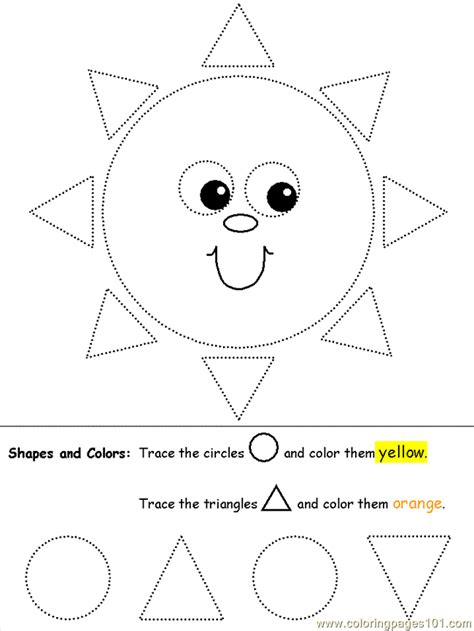Circle dot painting coloring page. Shapes Circles Triangles Coloring Page - Free Shapes Coloring Pages : ColoringPages101.com