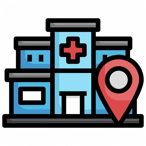 Navigation Hospital Location Building Map Pointer Healthcare Icon