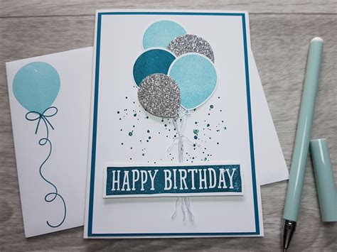 Paper And Party Supplies Handmade Birthday Card Happy Birthday Balloon