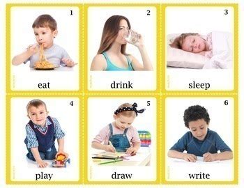 Accessories, animals, birds, classroom, clothes, fish. Photo Cards - Action Verbs | Speech Therapy, Autism & ESL ...