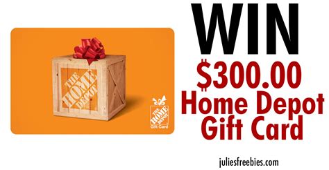 Gift card is valid for the purchase of merchandise/services at any the home depot® store in the u.s., canada and online at homedepot.com. Win a $300 Home Depot Gift Card - Julie's Freebies