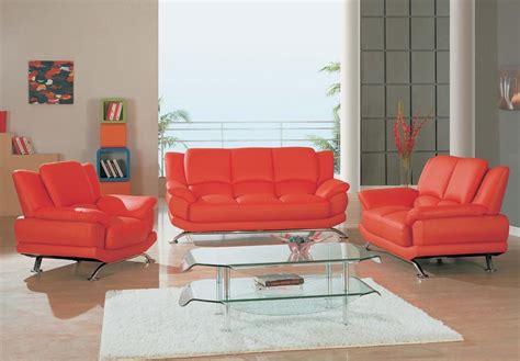 Contemporary Red Leather Sofa Set Charlotte North Carolina Global