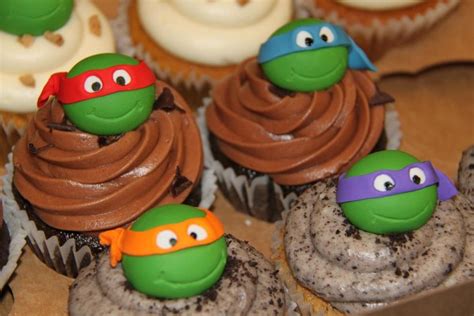 Cupcakes Decorated Like Teenage Mutant Ninja Turtles