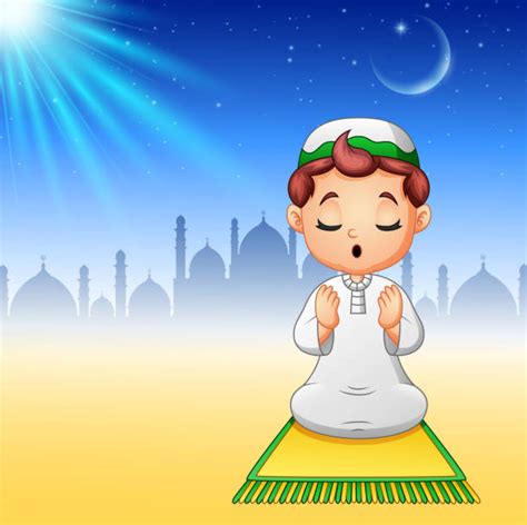 Muslim Boy Praying Illustrations Royalty Free Vector Graphics And Clip