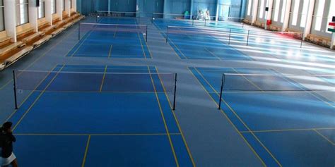 The court shall be a rectangle marked out with lines 40 mm wide as shown in diagram a. Sundek Sports Systems -Badminton Court - Construction ...