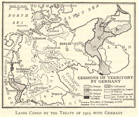 Map Of Wwi German Territorial Cessions Student Handouts