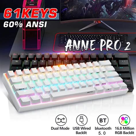 Anne Pro 2 Nkro Bluetooth 50 Type C Rgb 60 Mini Mechanical Gaming