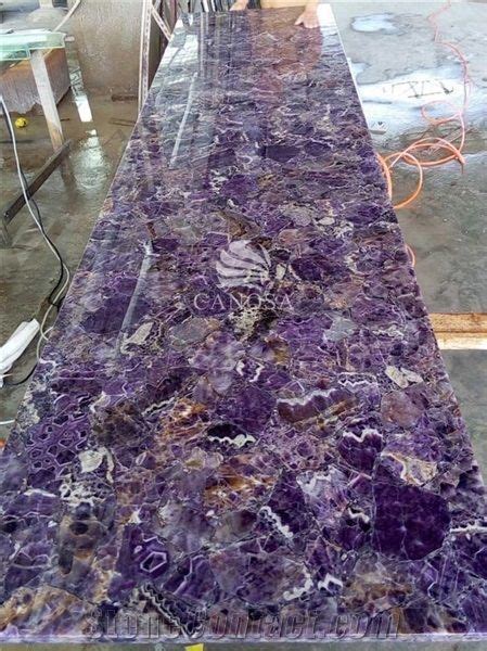 Amethyst Polished Slab For Kitchen Counter Top And Wall Decoration