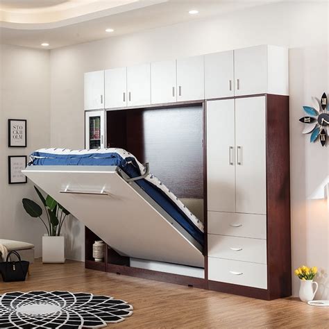 Queen Vertical Hidden Wall Bed Space Saving Foldable Murphy Bed Qv 000