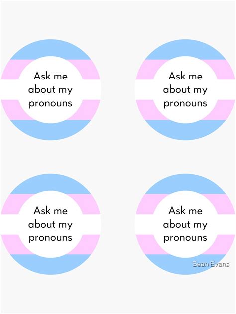 Ask Me About My Pronouns Trans Flag Sticker By Dysperdis Redbubble