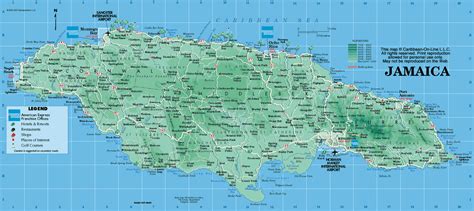 Jamaica Mapmap Of Jamaicajamaican Mapkingston Jamaica Negril