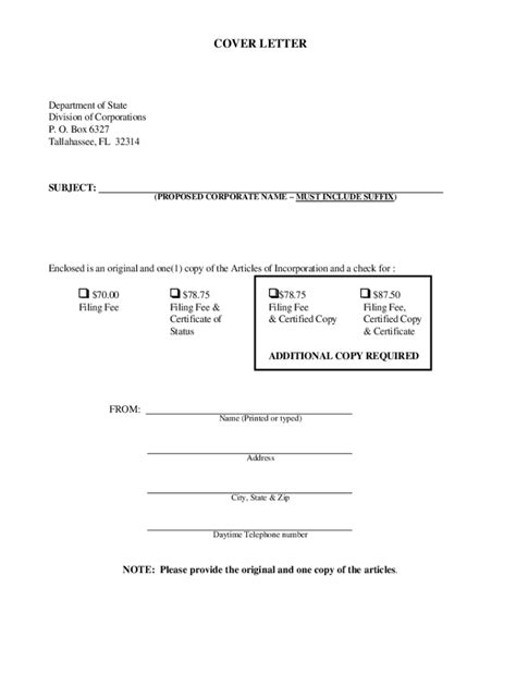 Articles Of Incorporation Florida Sample Form Fill Out And Sign