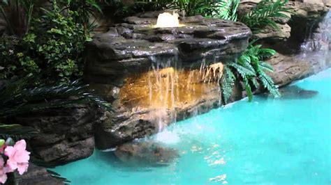 Maldives Pool Waterfalls With Lights Youtube