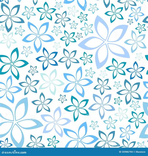 Simple Blue Floral Seamless Pattern Stock Images Image 35986794