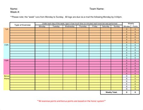 Activity Tracker Excel Template