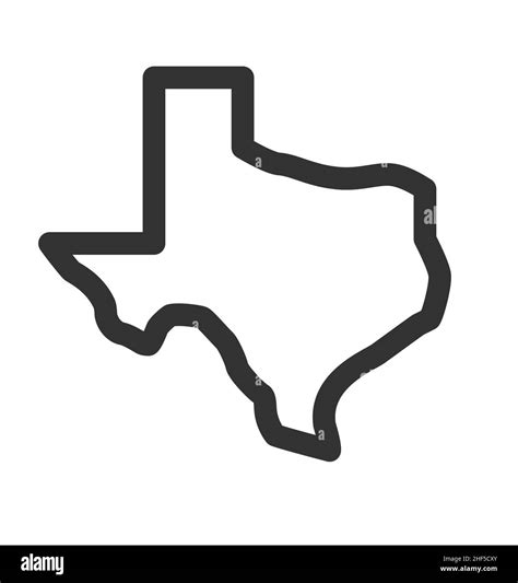 Texas Tx State Map Outline Simplified Silhouette Icon Vector Isolated