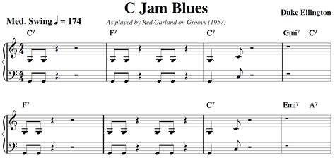 Blues jam in chicago is a english album released on dec 1969. C Jam Blues Jazz Script? Buy the Red Garland transcription ...
