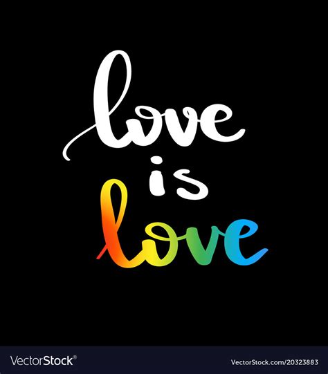 love is love gay pride slogan with hand written vector image