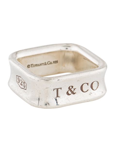 Tiffany And Co 1837 Square Ring Sterling Silver Band Rings Tif77984
