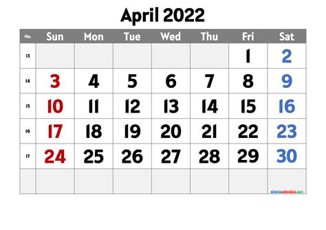 Free April 2022 Calendar Printable Pdf And Image