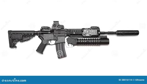 Ar 15 M4a1 Carbine On White Background Stock Photo Image Of Socom