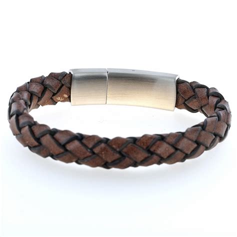 Mens Black High Grade Vintage Leather Bracelet