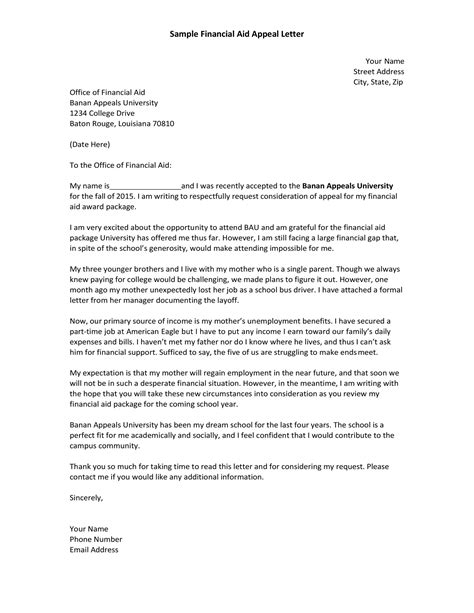 Appeal Letter Examples Connollyramy
