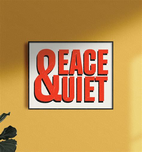 Abstract Wall Art Peace And Quiet Print Typographic Poster Etsy