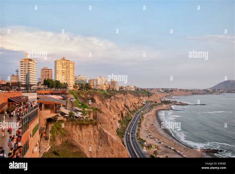 Beach In The District Of Miraflores Lima Peru Stock Photo Alamy