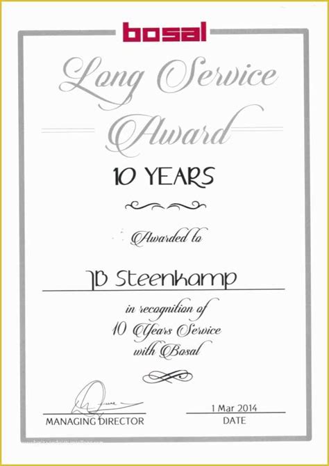 Job completion form template engineering work order service. Years Of Service Certificate Template Free Of 10 Years Long Service Award | Heritagechristiancollege
