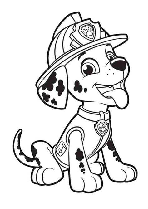 Paw Patrol Coloring Page Marshall Showing His Tongue Print Coloring Pages