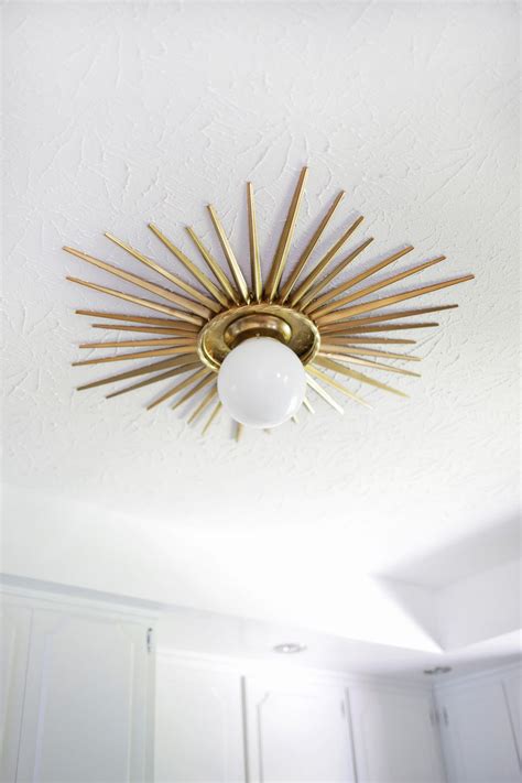 I think ceiling medallions should be at least as wide around as the chandelier that they hang over. Sunburst Mirror Medallion DIY - A Beautiful Mess