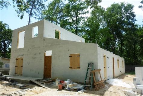 Autoclave Aerated Concrete Block Home Under Construction In Conroe