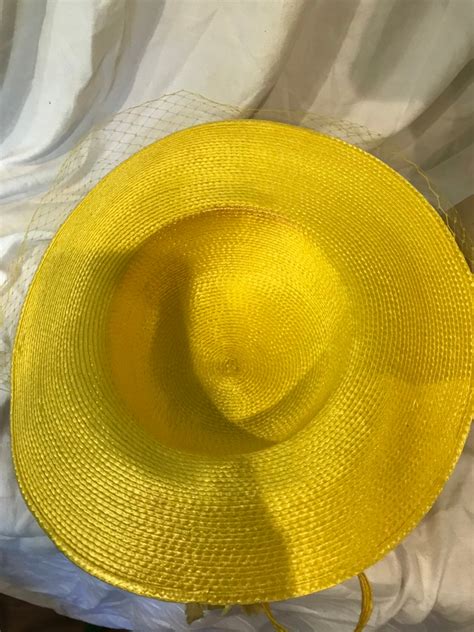 Beautiful Yellow Hat Veil Netting Bow In Back Sun Hat Tea Etsy