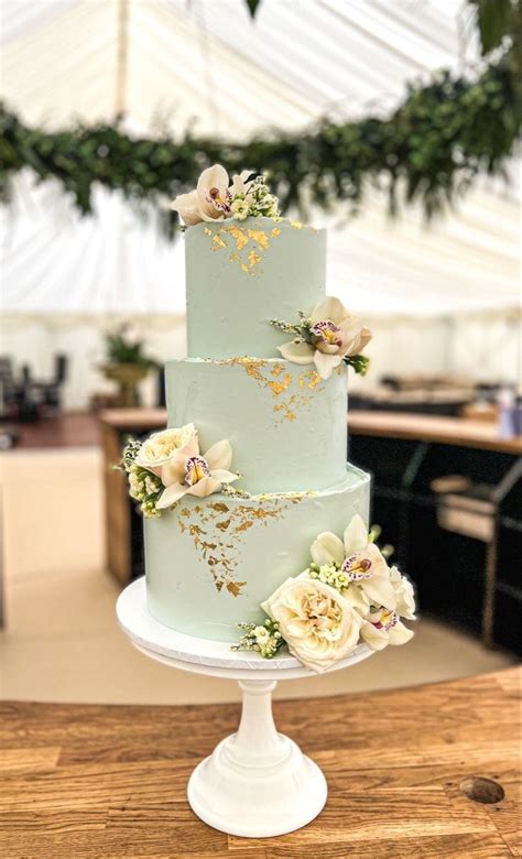 Green Wedding Cake 3 Tier Wedding Cakes Floral Wedding Cake Luxury
