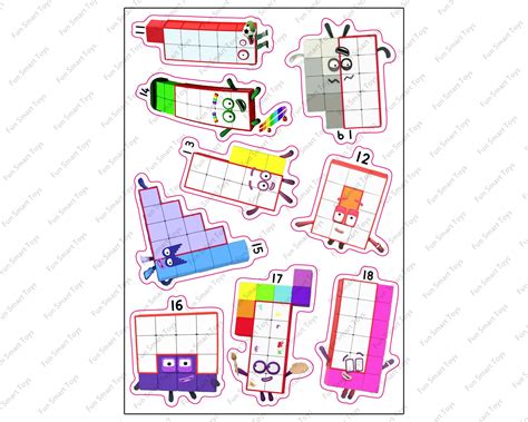 Numberblock Character Stickers There Are 4 Sheets Available 0 10