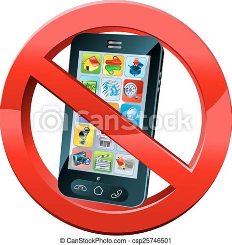 Vector Clipart Of No Phone Sign A No Mobile Phone Or Please Turn Off