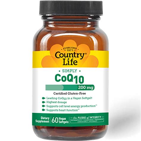 Country Life Simply Coq10 200 Mg 60 Vegan Softgels