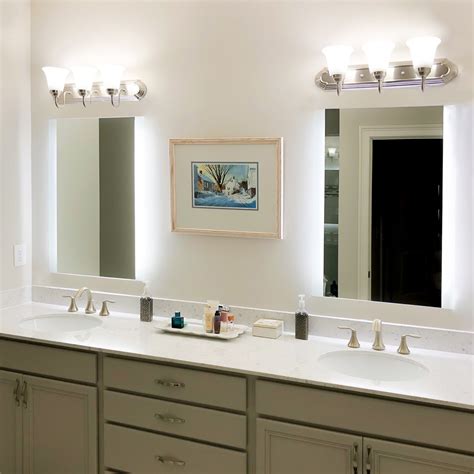 Side Lighted Led Bathroom Vanity Mirror 24 Wide X 36 Tall Rectang Mirrors And Marble