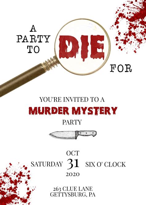 Murder Mystery Party Invitation - Murder Mystery Dinner Party Invitati