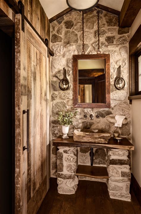 Such additions will help declutter the room and not take up much of your bathroom floor space. Lodge by the Lake in 2020 | Rustic bathrooms, Rustic ...