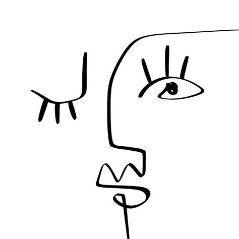 Modern Abstract Face Shape In 2020 Line Art Drawings