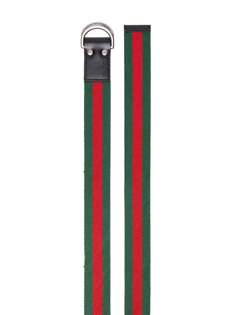Gucci Synthetic Green And Red Web D Ring Belt For Men Lyst