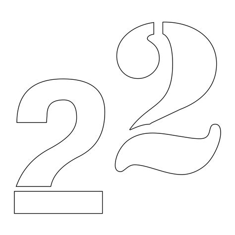 Number 2 Template Printable